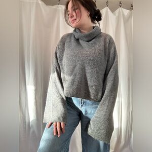 Wild Fable Women's Cropped Turtleneck Pullover Sweater In Gray